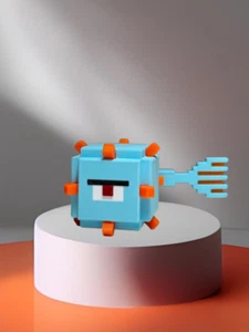 Articulated Minecraft Guardian, Flexi Fidget Toy, 3D Printed - Picture 1 of 52