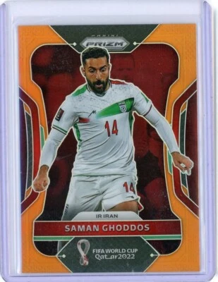 2022 Panini Prizm World Cup Iran Saman Ghoddos #124 Orange #22/25 - Image 1 of 2