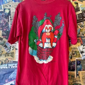 Camiseta Vintage Navidad Yosemite Sam Punto Único Grande - Imagen 1 de 8