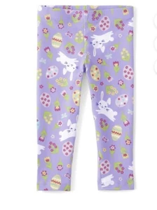 The Childrens Place Girls Lavender Leggings W/Bunnies Size 5T NEW - Picture 1 of 3
