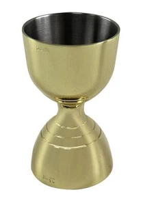 Gold Plated Stainless Steel Jigger Spirit Thimble Measure Bell 25ml 50ml - Picture 1 of 6