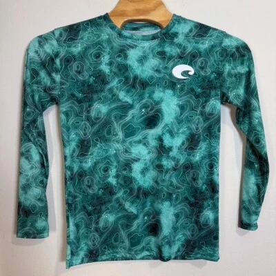 Protector de erupciones Costa manga larga absorbente de humedad topográfico aguamarina verde azulado para hombre M Foto 1 de 4