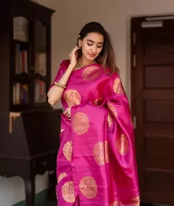 BLUSA SARI BOLLYWOOD ROPA DE FIESTA DISEÑADOR ROPA INDIA SUAVE LICHI SEDA BODA - Imagen 1 de 12