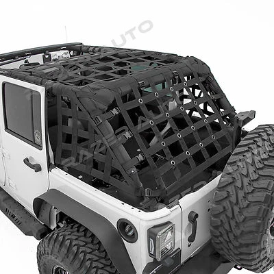 Red de retención sistema de red de carga todo terreno de 2 puertas negro para Jeep Wrangler JK 07-17  Foto 1 de 2