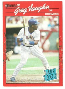 GREG VAUGHN MILWAUKEE BREWERSRATED ROOKIE #37 - DONRUSS NM-MT 1990 - Bild 1 von 2