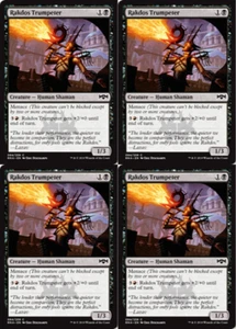 MTG 2019 RAKDOS TRUMPETER - HUMAN SHAMAN CREATURE - MAGIC CARD x4 Kopien - Bild 1 von 2