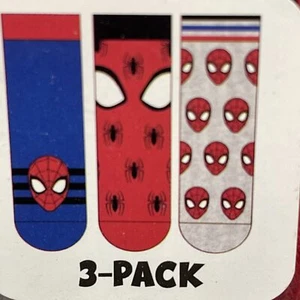 Marvel Spiderman 3 Pack Assorted Kids Crew Socks Size 13-2 - Picture 1 of 4