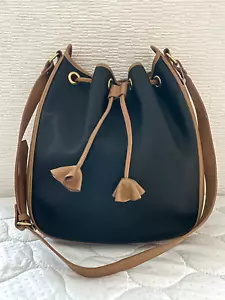 YVES SAINT LAURENT Shoulder Bag Drawstring Vintage Crossbody Black Authentic - Picture 1 of 11