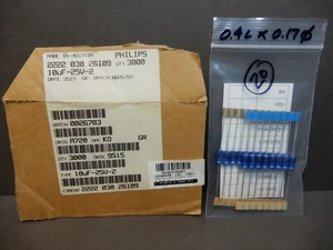 Condensadores axiales electrolíticos Philips 10uf 25V cantidad 20 NOS - Imagen 1 de 3