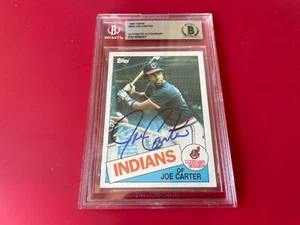 Tarjeta de novato Joe Carter Indians 1985 firmada automática Beckett BAS - Imagen 1 de 2