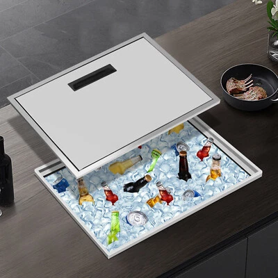 22''x17''x12'' Drop in Ice Chest/Cooler BBQ Island Home Stainless Steel Ice Bin - Image 1 of 4