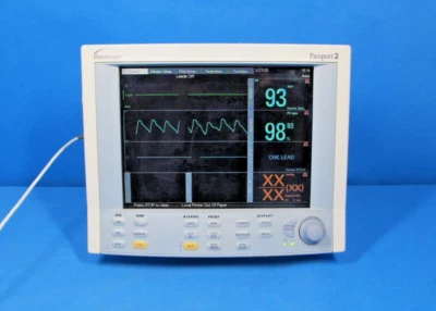 Monitor de paciente Datascope Passport 2 con NIBP, ECG, Masimo SpO2 y temperatura Foto 1 de 4