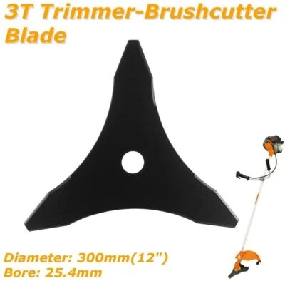 Cuchillas de cepillo de acero de 12" x 3 dientes para cortador, recortador, herbicida de acero al carbono Foto 1 de 3