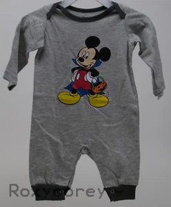 Disney Halloween Mickey Mouse grau Kürbis Langarm Strampler Größe Newborn - Bild 1 von 1