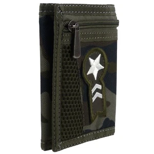 Camo Mens Boys Tri-Fold Canvas Sports Wallet Cards Cream Star - Picture 1 of 6