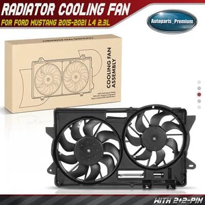 Dual Radiator Cooling Fan w/ Shroud Assembly for Ford Mustang 2015-2021 L4 2.3L - Bild 1 von 8