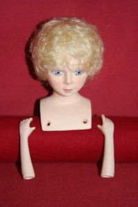 Vintage FIBER CRAFT Vinyl ENGEL Kopf und Hände Set - blond blaue Augen (40) - Bild 1 von 7