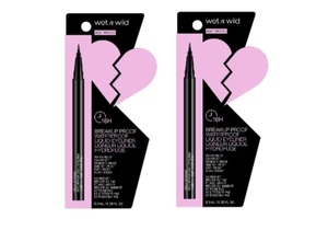 Lot of 2) Wet n Wild Breakup Proof Liquid Waterproof Eyeliner 1111509 UltraBlack - Picture 1 of 1
