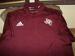 Texas A&M Aggies adidas AEROREADY S/S 1/2 Zip Lightweight Golf Jacket Men Large - Picture 1 of 12