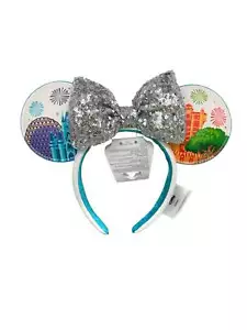 Walt Disney World 4 Parks Icon Minnie Ear Headband-Castle, Epcot Spaceship Earth - Picture 1 of 3