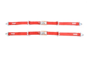 ROASTER SEAT BELTS NEW PAIR 2" LATCH & LINK SEAT BELT 2 POINT RACING FLAME RED - Bild 1 von 1