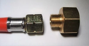 Messing Übergang Adapter 1/2 " zu 1/4 " Schlauch Gaskocher Gas Hockerkocher WOK - Bild 1 von 4