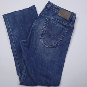$250 DIESEL Viker Regular Straight Distressed Designer Unhemmed Jeans 33x30 - Picture 1 of 14