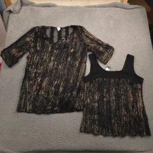 Picadilly Fashions 2-teiliges Top-Set Damen L schwarz metallic gold Tank & Tunika neu mit Etikett - Bild 1 von 17