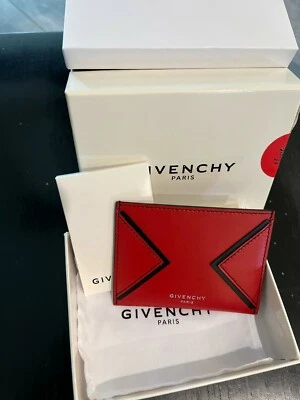 100% AUTÉNTICO NUEVO Estuche Tarjetero Givenchy Paris Rojo Foto 1 de 2