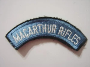 MACARTHUR RIFLES TAB PATCH - UNKNOWN :KY21-1 - Picture 1 of 1