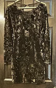 Symphony Black Sequin dress Midi Above Knee Bodycon Formal Cocktail Prom Small - Picture 1 of 3