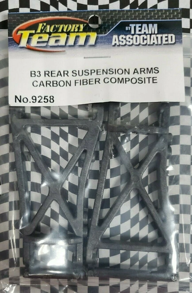  Team Associated RC10 B3 FT Rear Suspension Arms, carbon 9258 - Image 1 of 1