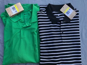 Nike Golf Polo Shirt Men's - Two Pack - Small - Bl,white/Green-Dri-Fit- NWT $116 - Picture 1 of 7