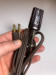 Antique Two 2 Hole Prong Prongs Pronged Toaster Percolator Perculator Cord Plug - Picture 1 of 11