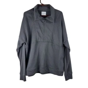 Allfenix Women's XL Sweater Dark Gray Charcoal Pullover Quarter Zip Sweatshirt - Picture 1 of 10