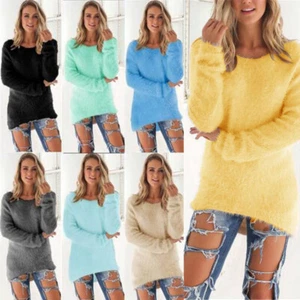 Suéter Camisas Para Mujer Pullover Ajustado Boho Prendas para el torso Cálido Jersey Invierno Manga Larga - Imagen 1 de 24