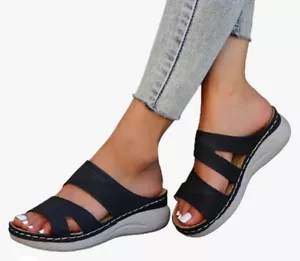 Comfort Casual Women's Hollow Roman Shoes Summer Sandals Fashion Women's Size 7 - Picture 1 of 6