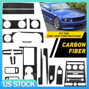 For 05-09 Ford Mustang 22X Carbon Fiber Interior Center Console Panel Trim Cover - Picture 1 of 8