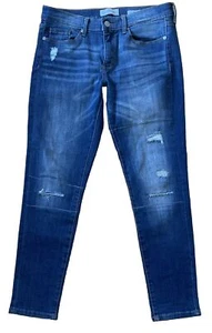 Banana Republic Jeans Women’s Size 28 Skinny Ankle Distressed Med Dark Wash - Picture 1 of 7