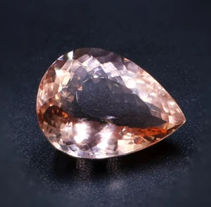 Natural Peach Morganite, 13.90 Ct Pear Cut Stone, 18.5x14.5 mm Loose Morganite - Picture 1 of 6