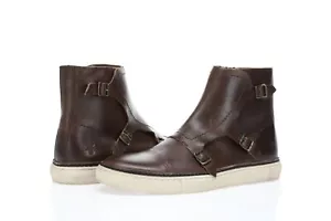 Frye Gates Triple Monk Herren Schnalle Braun Leder High Tops Gr. 10 - Bild 1 von 7