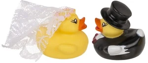 Badeenten Quietscheente Gummiente Enten Brautpaar 6 cm 2er Set - Bild 1 von 2