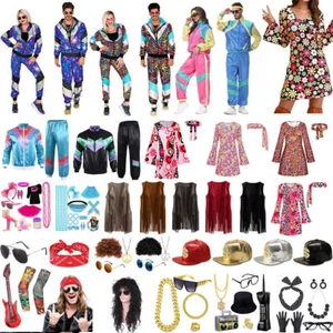 80er 90er Jahre Damen Herren Trainingsanzug Kostüm Zubehör Retro 80s 90s Party( - Bild 1 von 33
