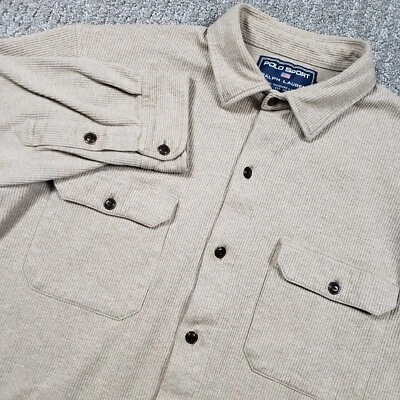 Винтажная мужская вельветовая рубашка Polo Sport Ralph Lauren размер XL желтовато-коричневая верхняя юбка на пуговицах - Изображение 1 из 4