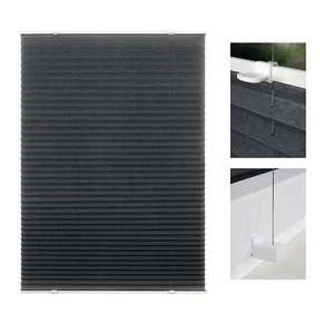 Plissee zum Klemmen oder Bohren für Fenster und Tür Farbe: Grau - Bild 1 von 51