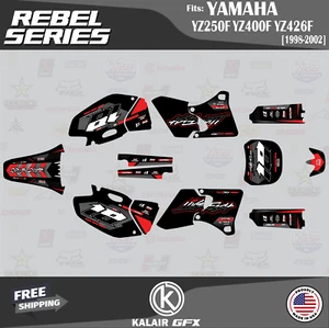 Kit Grafica per YAMAHA YZ250F YZ400F (1998-2002) Rebel - ROSSO - Foto 1 di 6