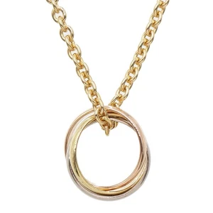 Cartier 18K Multi-tone Gold Baby Trinity Chain Necklace Pendant Excellent Q2238 - Picture 1 of 10