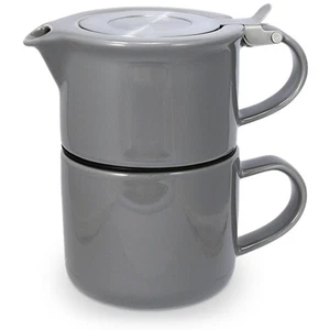 FORLIFE Tea for One with Infuser 14 ounces, Gray, Ceramic - Picture 1 of 1