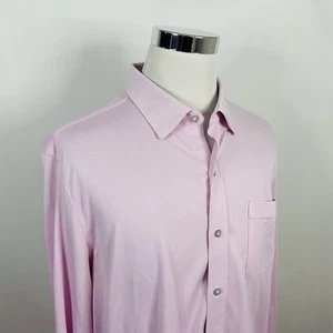 Tommy Bahama XL Island Zone San Lucio Stretch Shirt Pink Knit Long Sleeve - Picture 1 of 5