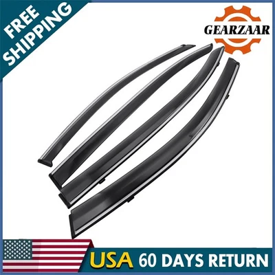 Para Honda Accord 2013-2017 sedán ventana visera ventilación protectores de lluvia con moldura cromada Foto 1 de 4